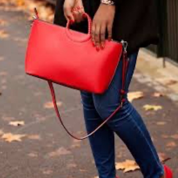 Zara red circle handle crossbody - Picture 1 of 9